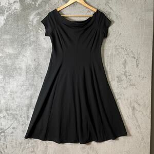 Ann Taylor Black A Line Dress Classic Timeless Minimalist Size 6 Office Chic New